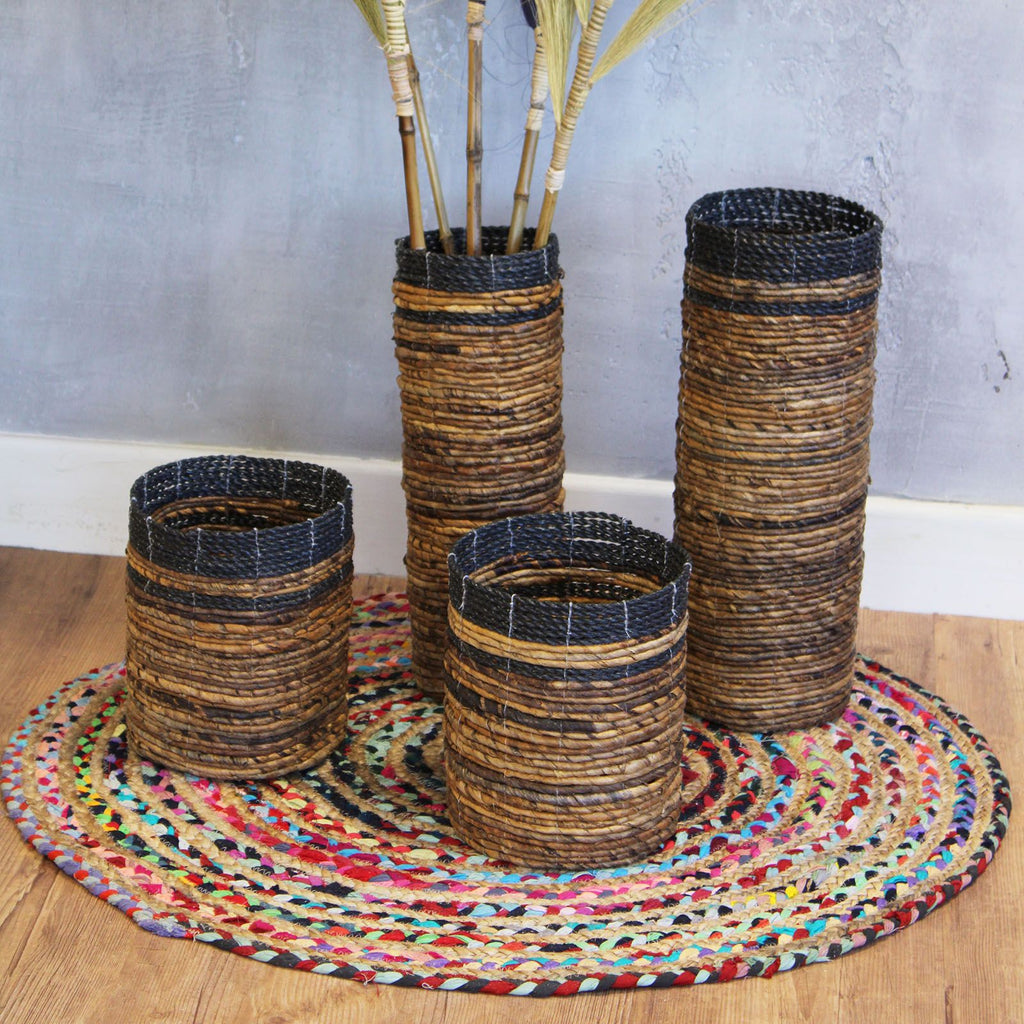 Banana Leaf Vase-Shaped Baskets & Bins, Set of 4