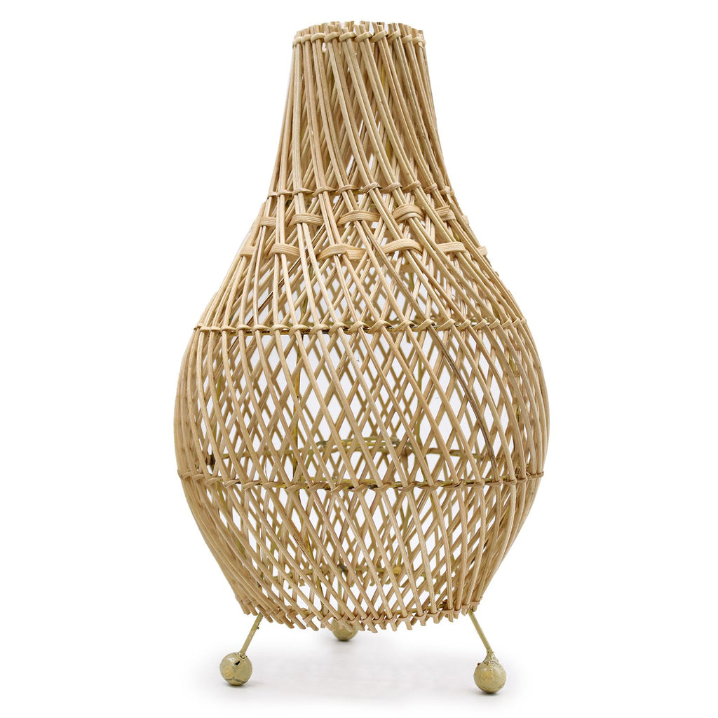 Natural Woven Rattan Table Lamp (39cm) by Nookavela
