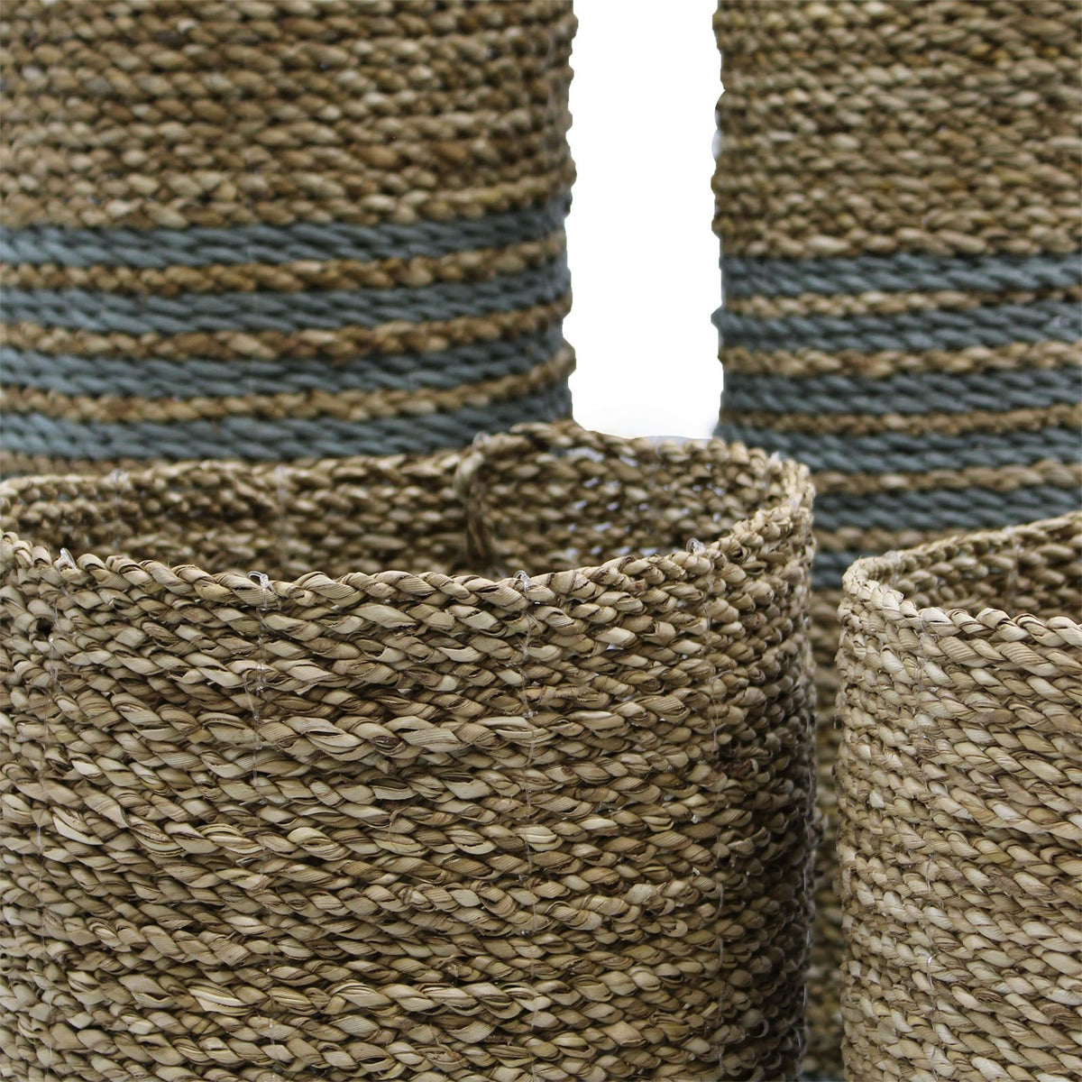 Seagrass & Raffia Vase-Shaped Baskets & Bins, Set of 4