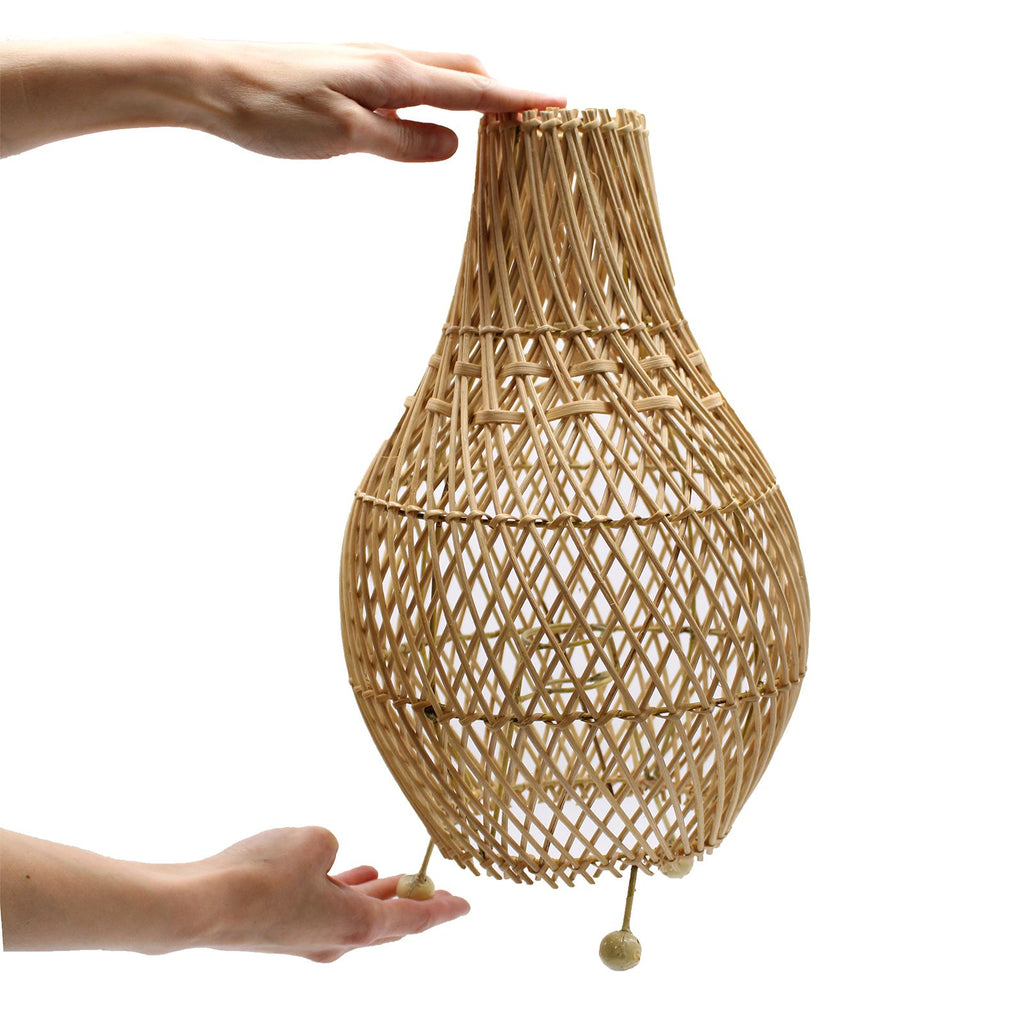 Natural Woven Rattan Table Lamp, 39cm