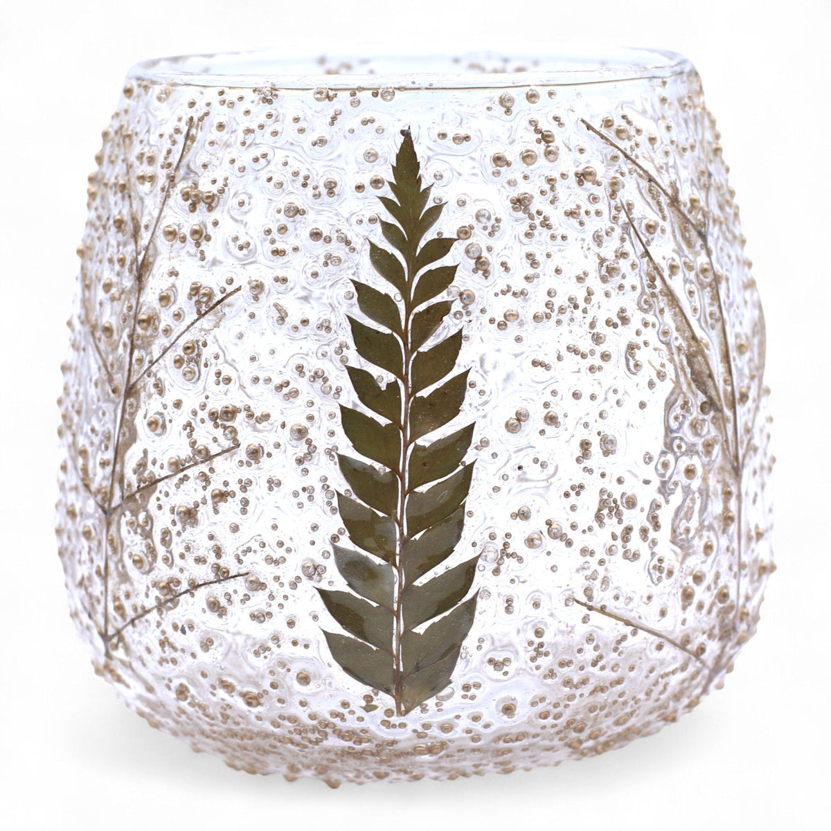 Pino Botanical Glass Candle Holder, 10cm