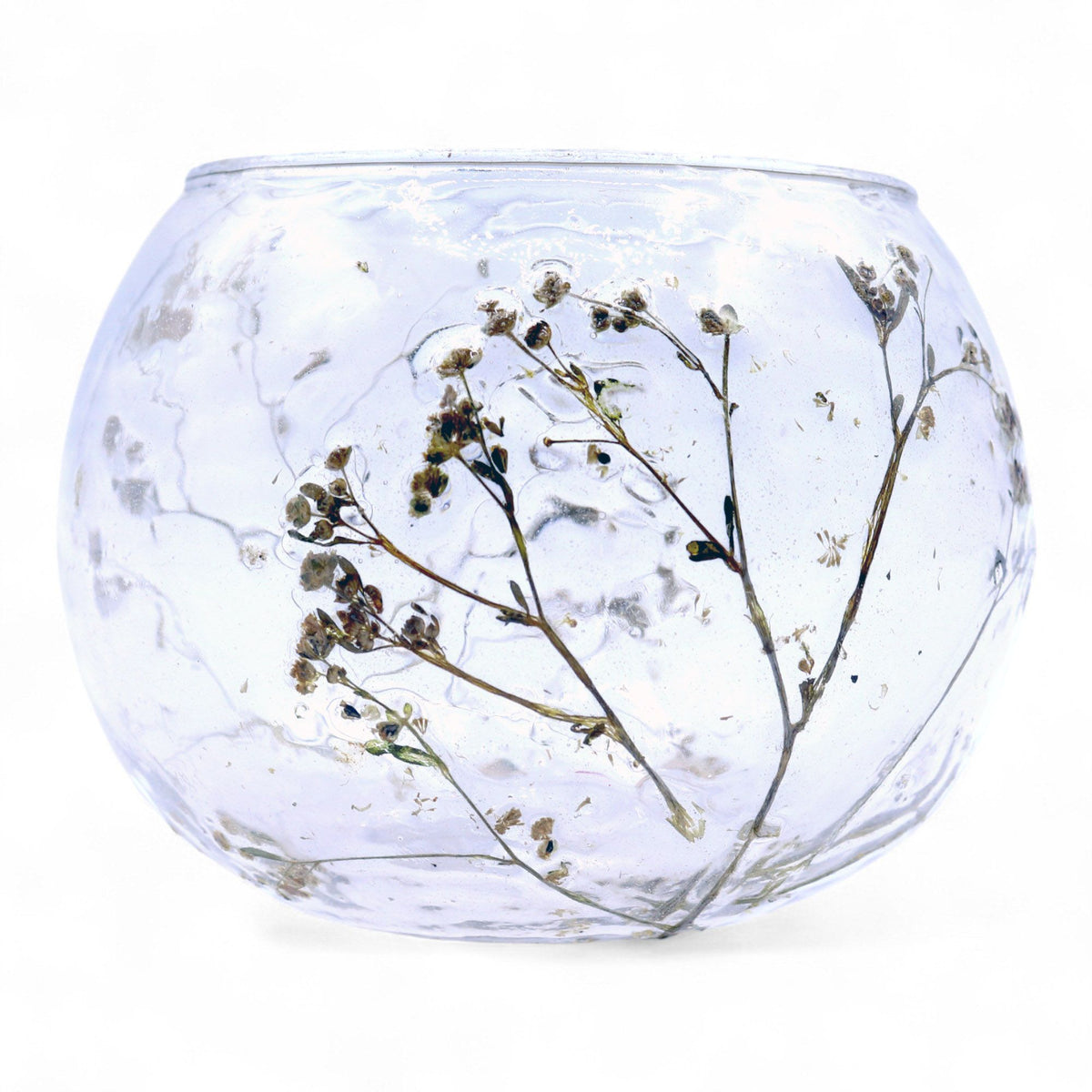 Margarita Floral Glass Bowl Candle Holder, 8cm