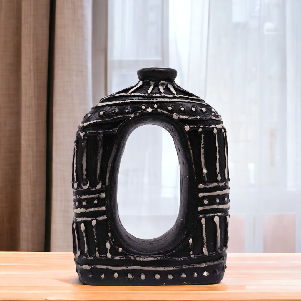 Chocolate Oval Donut Vase, 23cm