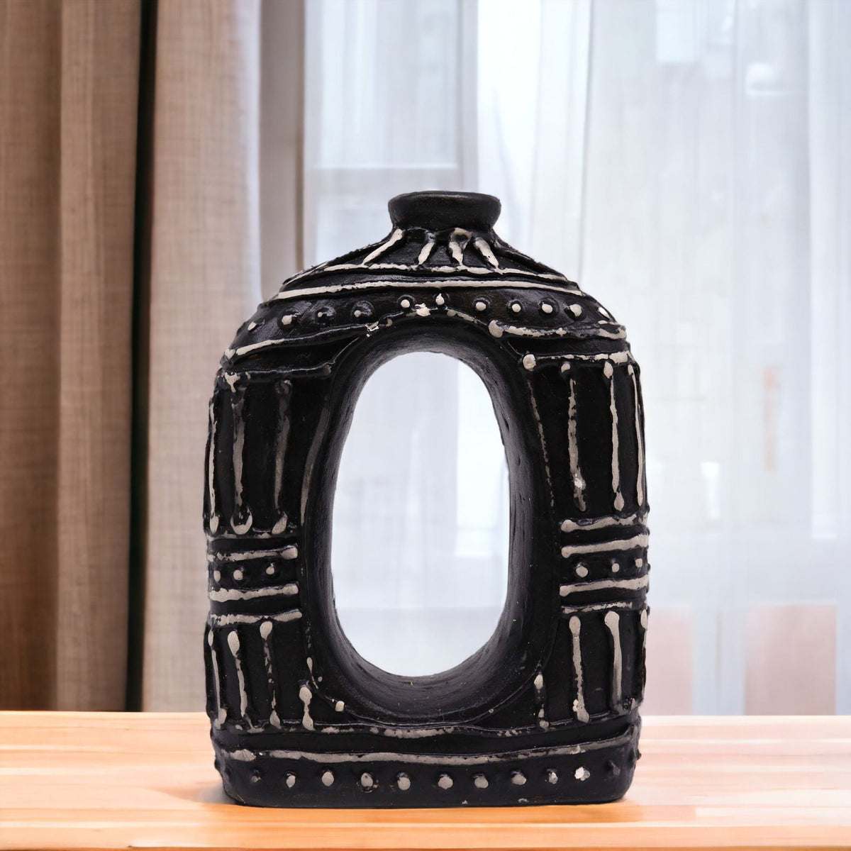 Chocolate Oval Donut Vase, 23cm