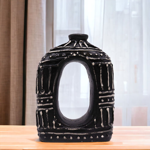 Chocolate Oval Donut Vase, 23cm