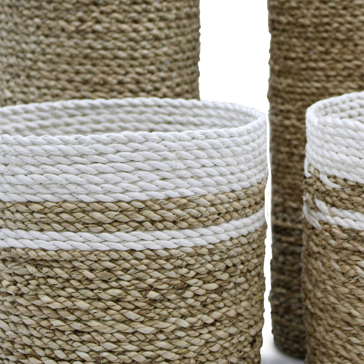 Seagrass Vase-Shaped Baskets & Bins, Set of 4
