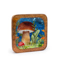 Teal Mushroom Trinket Tray, Square