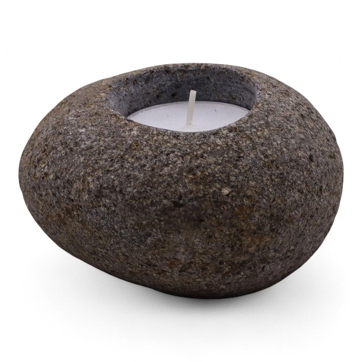 Single Tealight Riverstone Candle Holder