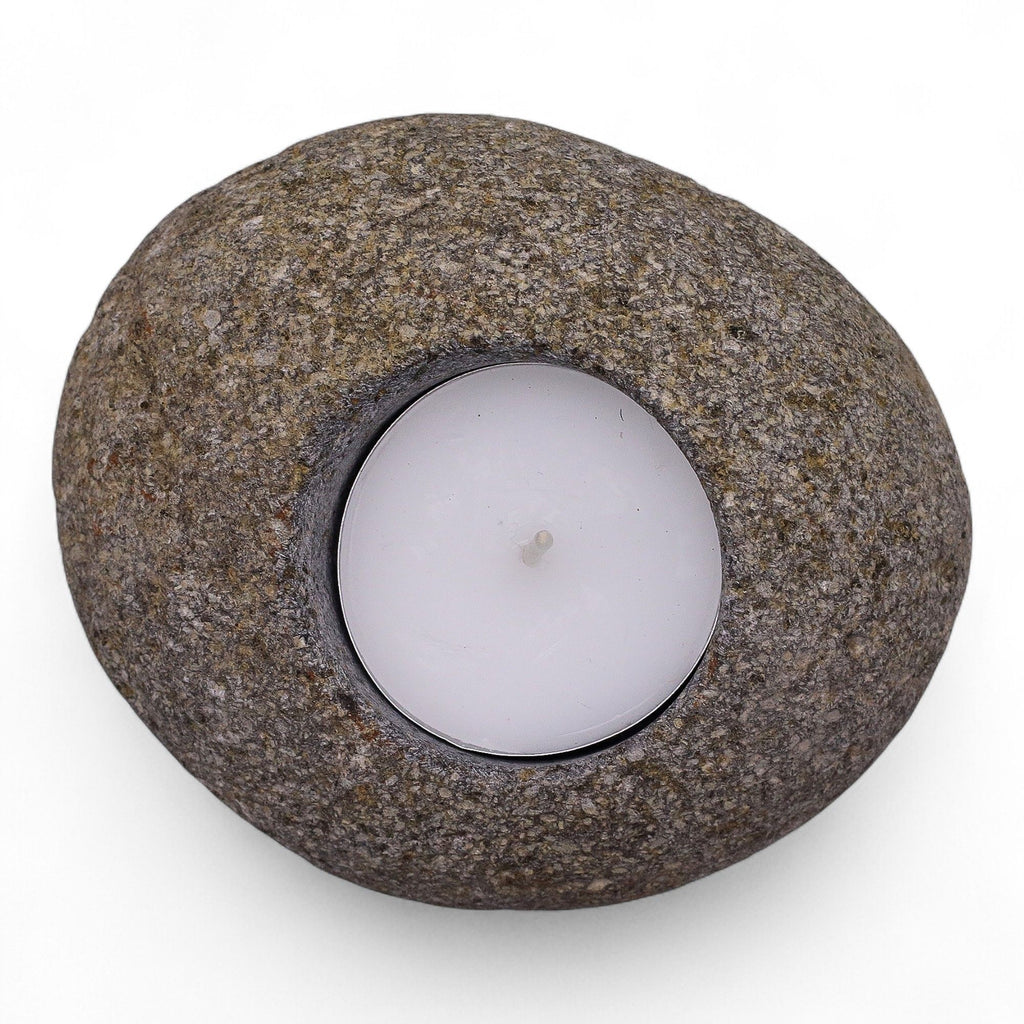 Single Tealight Riverstone Candle Holder