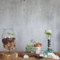 Molten Glass Vase on Natural Wood