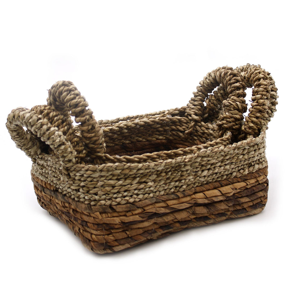 Banana Leaf & Seagrass Square Baskets, Set of 3