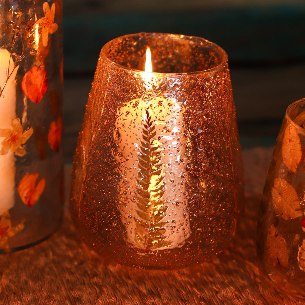Pino Botanical Glass Bowl Candle Holder, 15cm