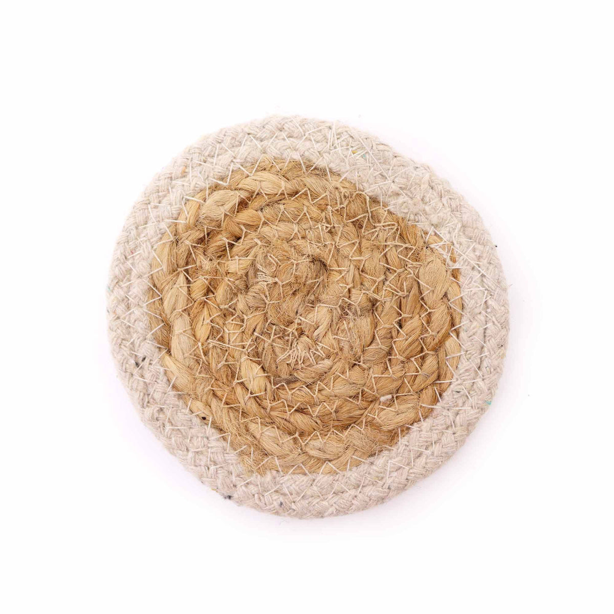 Ivory Jute & Cotton Coasters, Set of 4