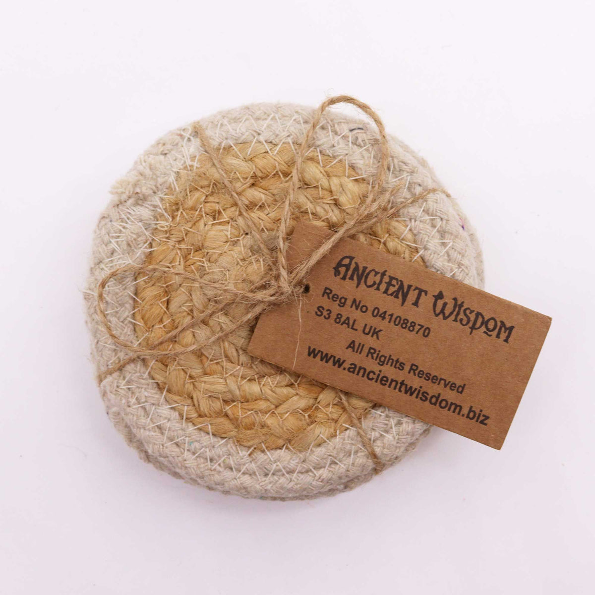 Ivory Jute & Cotton Coasters, Set of 4