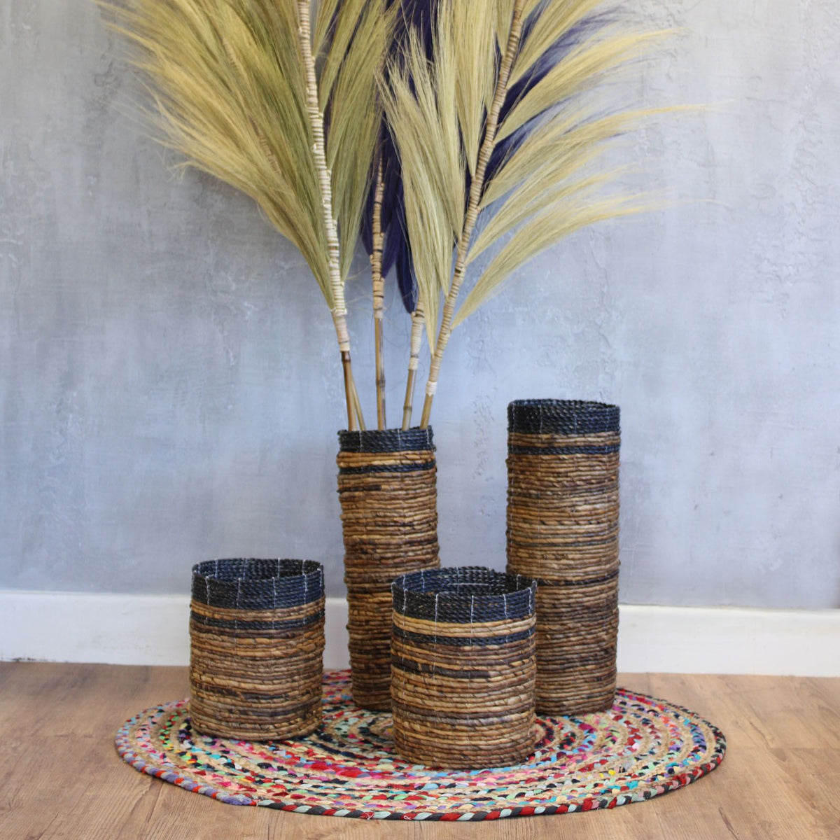 Banana Leaf Vase-Shaped Baskets & Bins, Set of 4