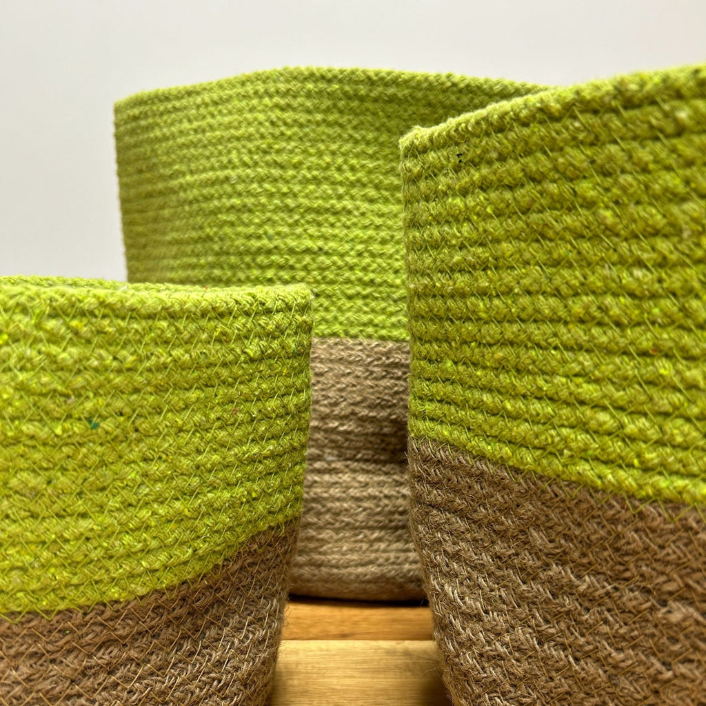 Pistachio Cotton Rope Baskets, Set of 3