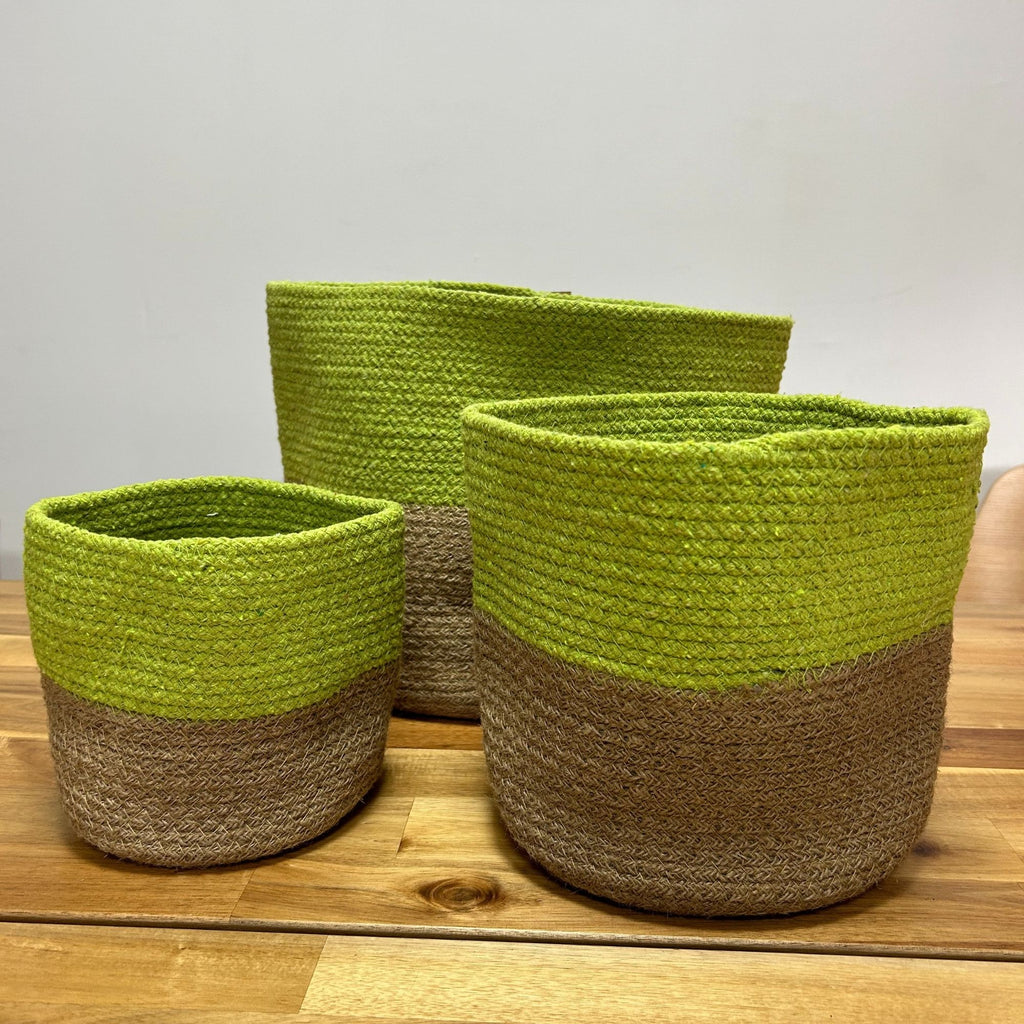 Pistachio Cotton Rope Baskets, Set of 3