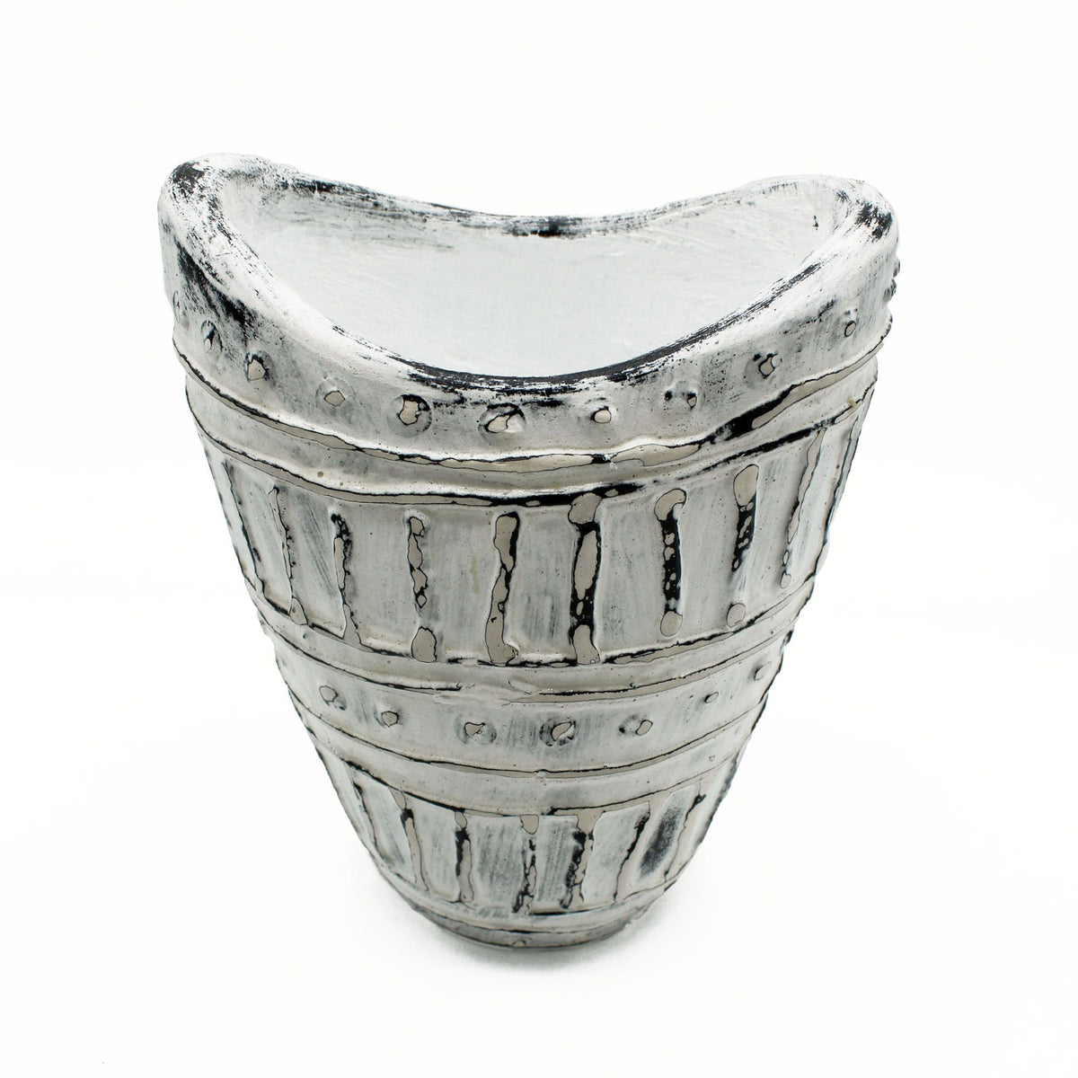 Cream Wide-Neck Vase, 22cm