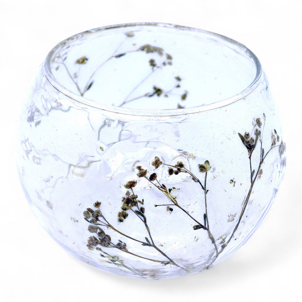 Margarita Floral Glass Bowl Candle Holder (8cm) by Nookavela