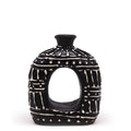 Oval Donut Shaped Vase, Chocolate 18 cm