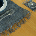 Charcoal Seagrass Fringe Placemat