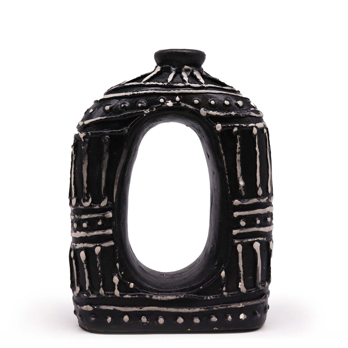 Chocolate Oval Donut Vase, 23cm