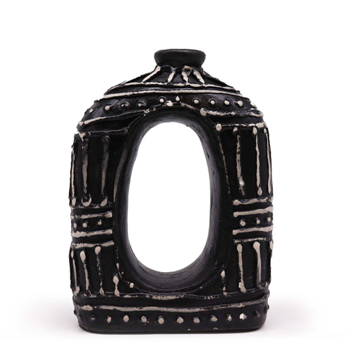 Chocolate Oval Donut Vase, 23 cm