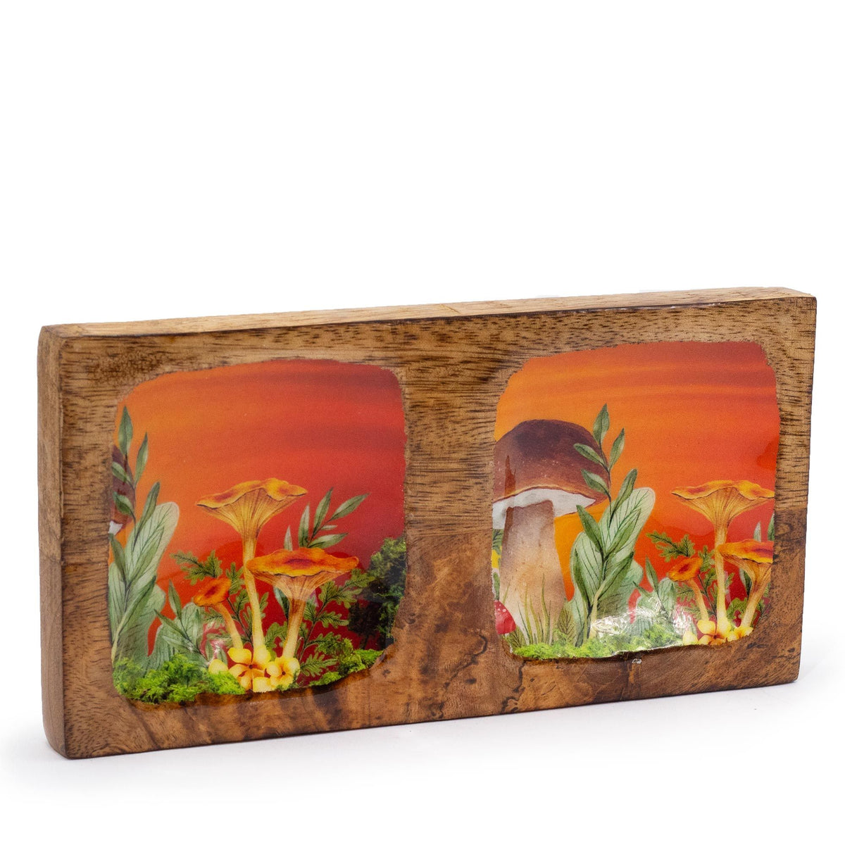 Maroon Mushroom Trinket Tray, Double