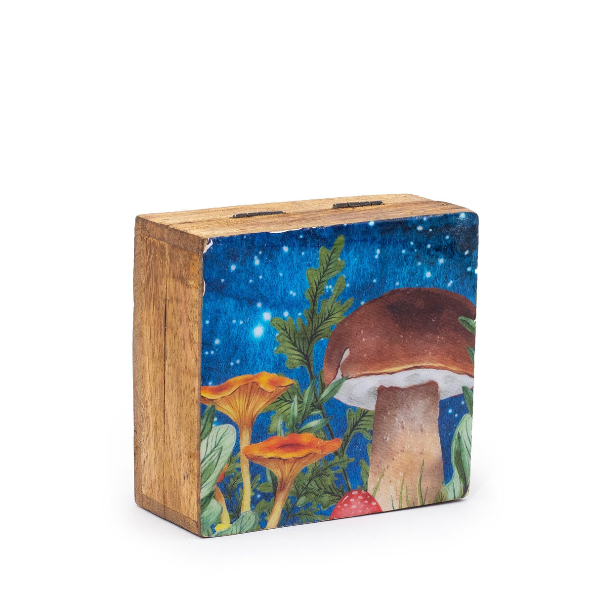 Teal Mushroom Trinket Box, Small