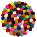 Multicolour Round Felt Ball Placemat, 20cm