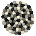 Grey Round Felt Ball Placemat, 20cm
