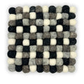 Grey Square Felt Ball Placemat, 20cm