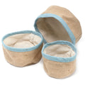 Teal Mini Jute Baskets, Set of 3