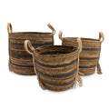 Natural Brown Woven Baskets, Set of 3