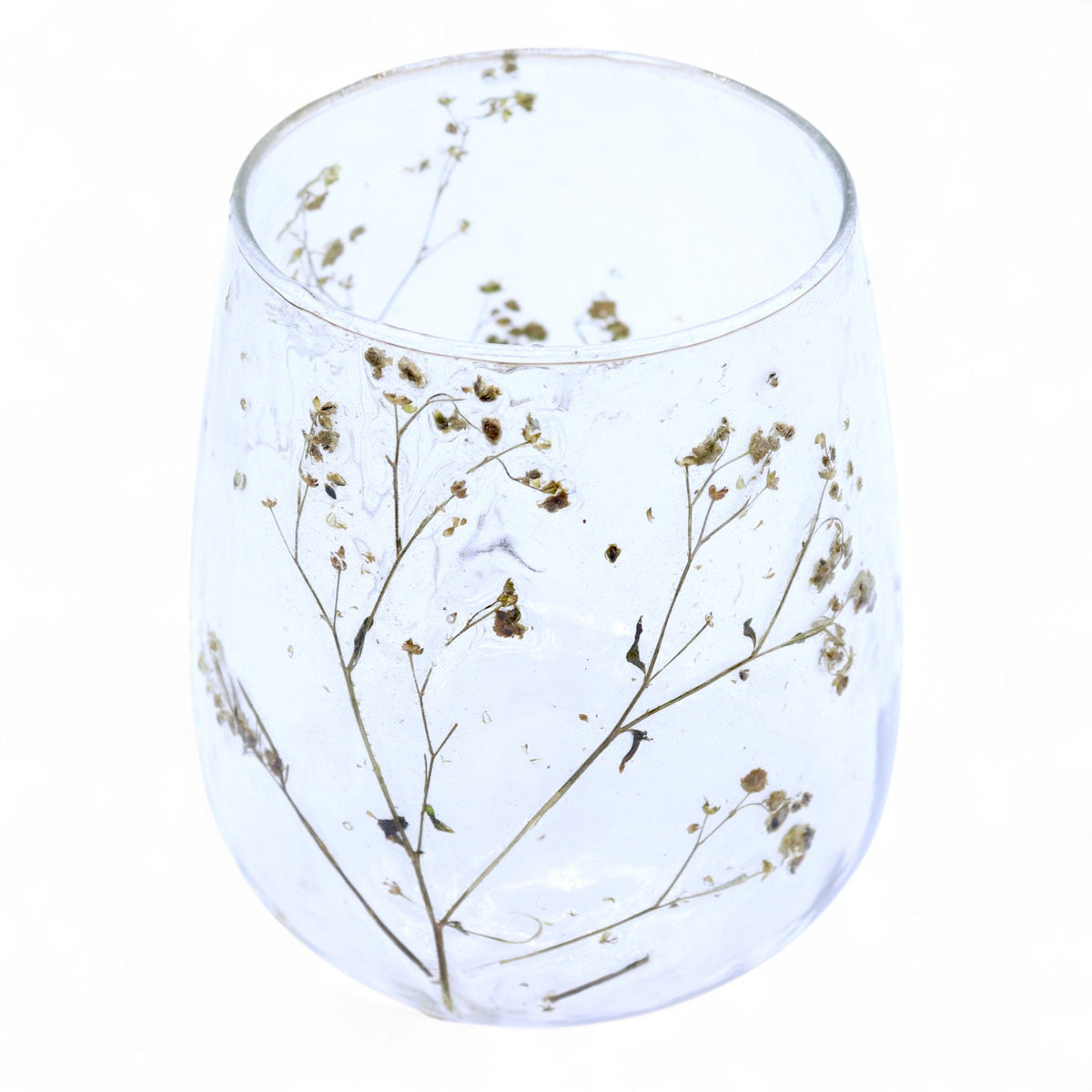 Margarita Floral Glass Candle Holder, 12cm