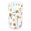 Rose Floral Glass Candle Holder, 19cm