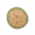 Olive Border Jute & Cotton Coasters, Set of 4