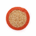 Clay Border Jute & Cotton Coasters, Set of 4