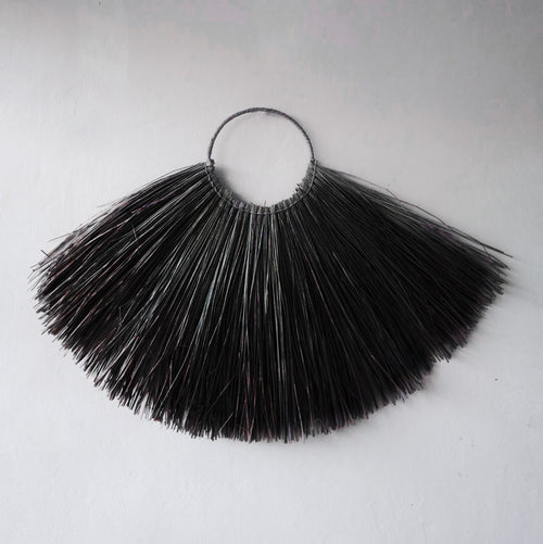 Black Seagrass Fan Wall Decor
